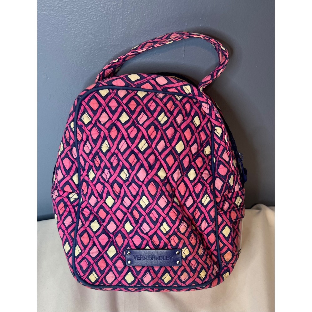 Vera Bradley Lunch Bunch Cooler Bag Katalina Pink Diamonds Geometric Insulated